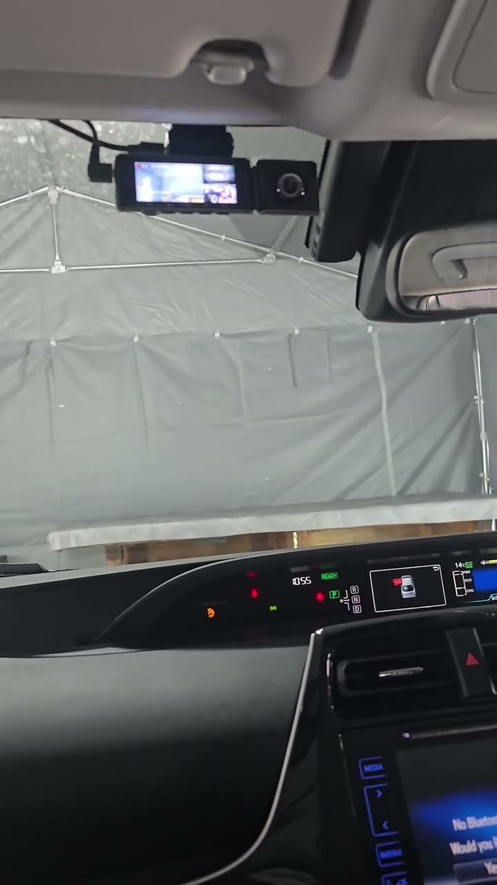 Dash cam fitted to the windscreen