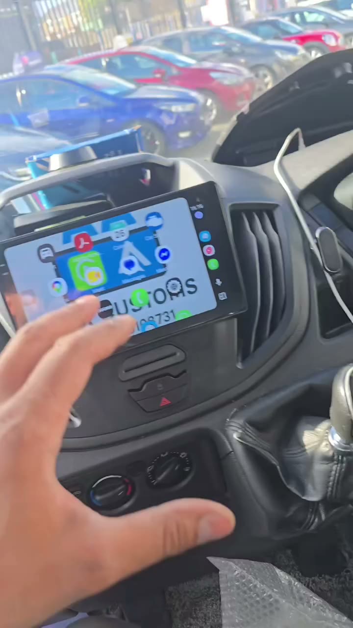 Ford Transit van with a CarPlay screen fitted