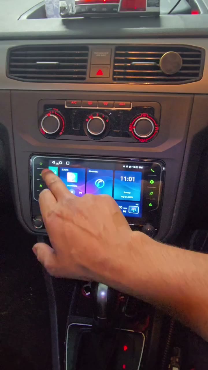 VW touchscreen with apps and ambient lighting fitted